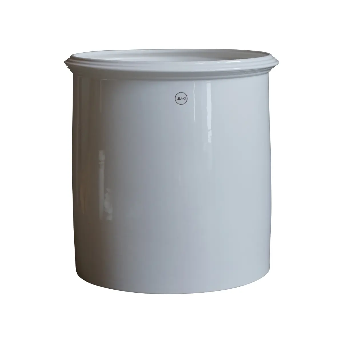 Krusett krukke blank hvit, Xl ø34 cm