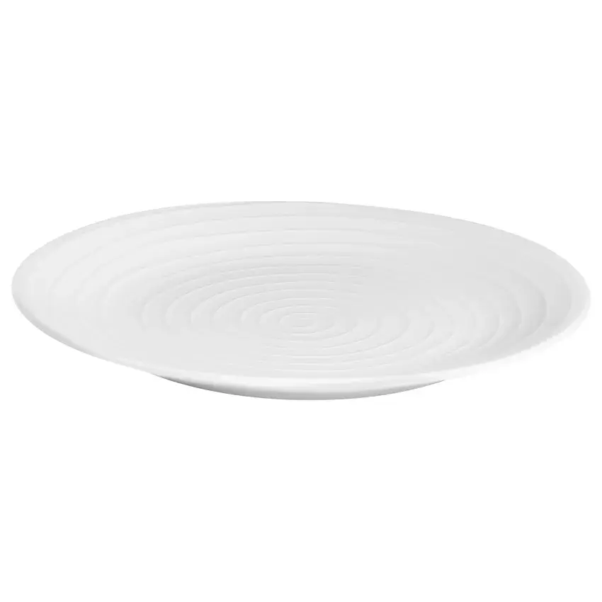 Blond middagstallerken 28 cm, stripe hvit