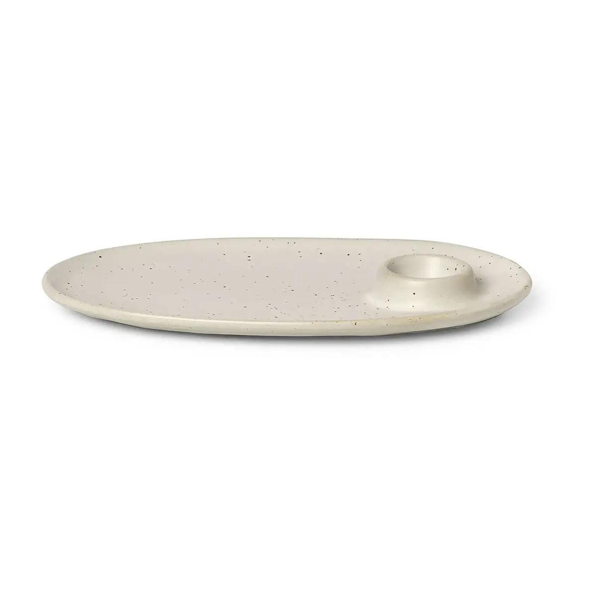 Flow frokosttallerken 14x23,5 cm, Off-white speckle