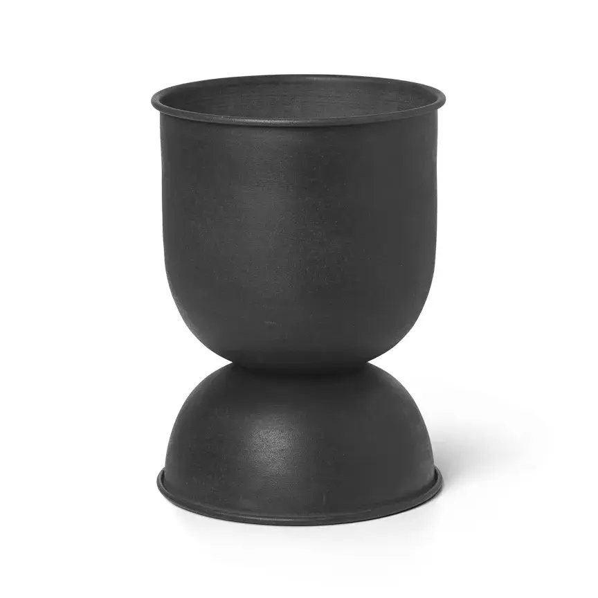 Hourglass krukke extra small Ø21 cm, Svart-mørkegrå