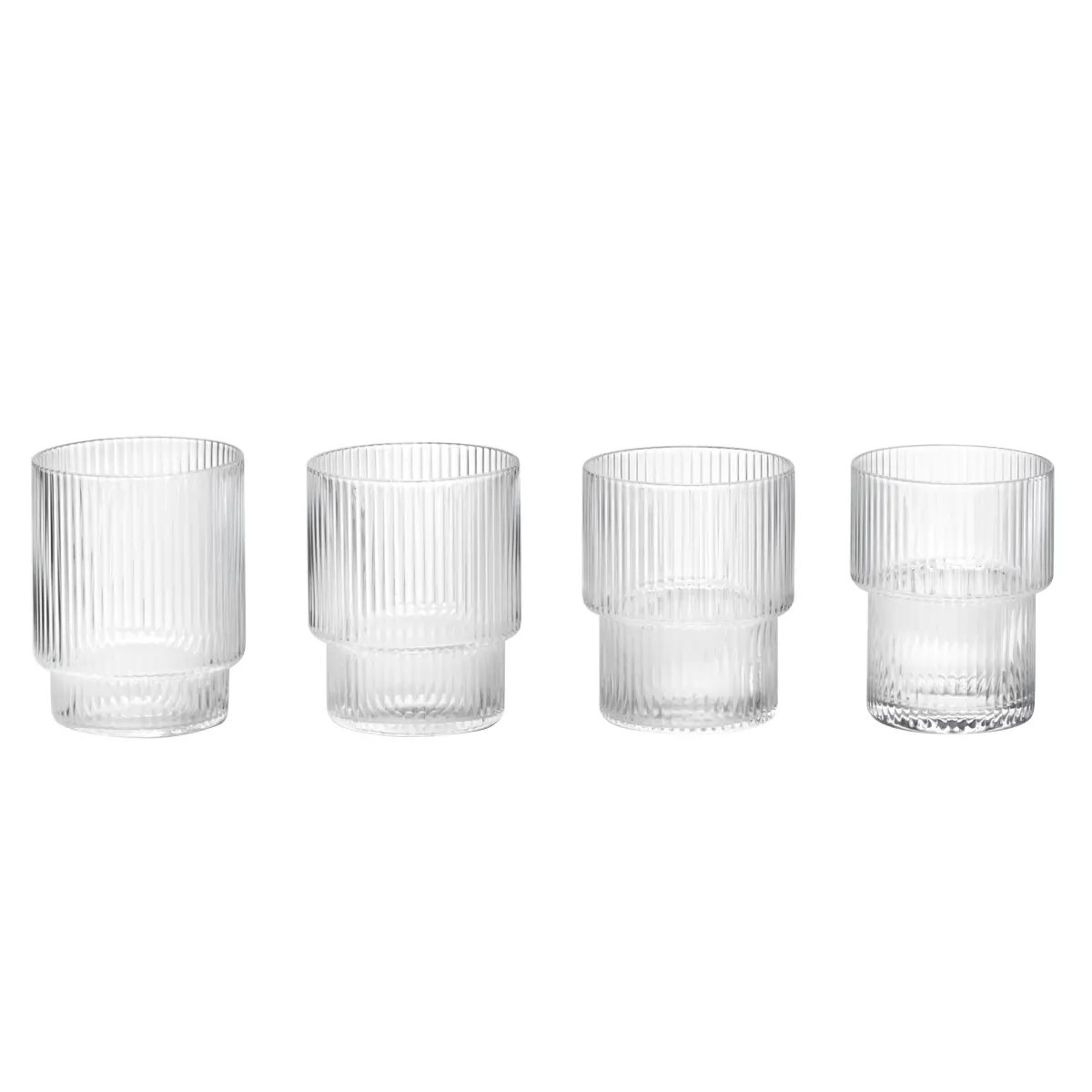 Ripple glass 4-pakn., klar