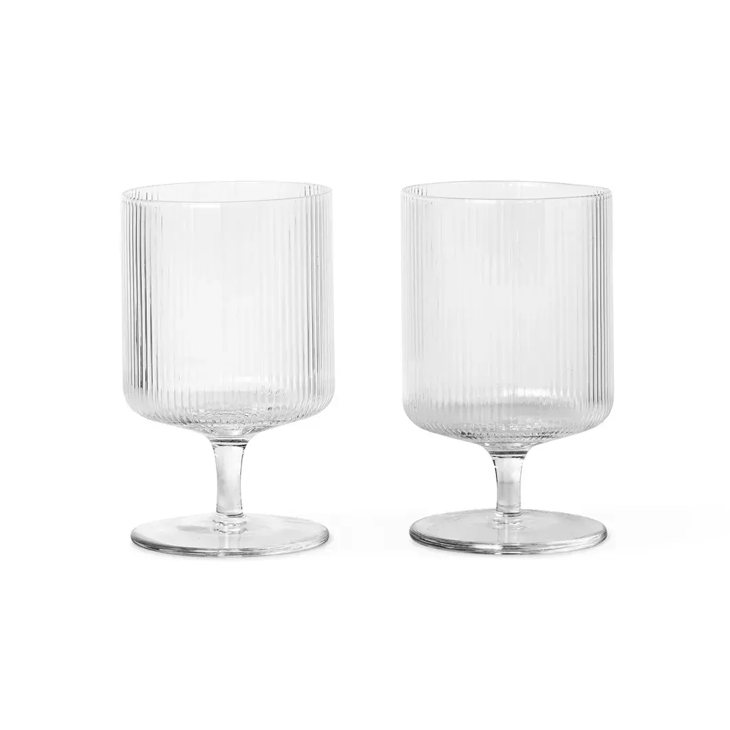 Ripple vinglass 2-stk., Klar