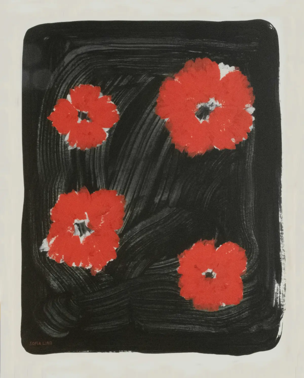 Scarlet pimpernel plakat 40 x 50 cm, Rød-sort