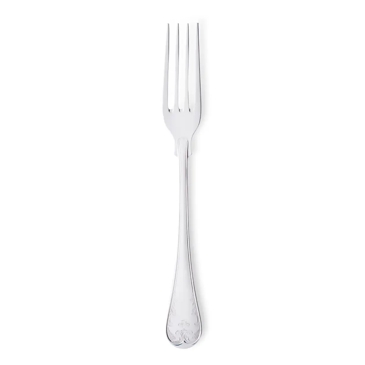 Gammal Fransk matgaffel nysølv, 20 cm