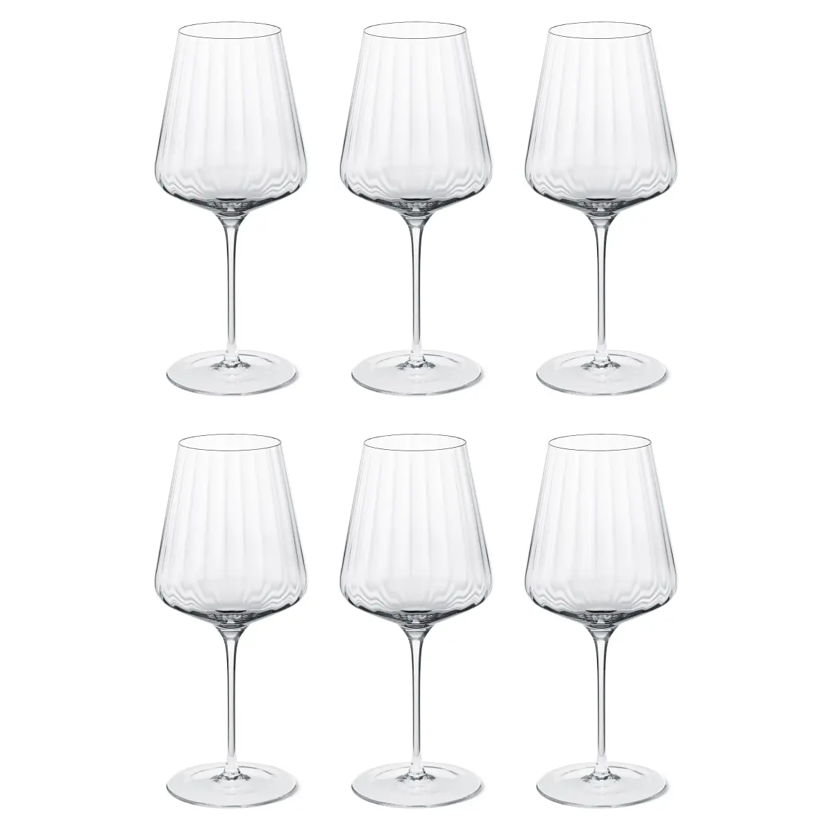 Bernadotte rødvinsglass 6-stk., Krystallinsk