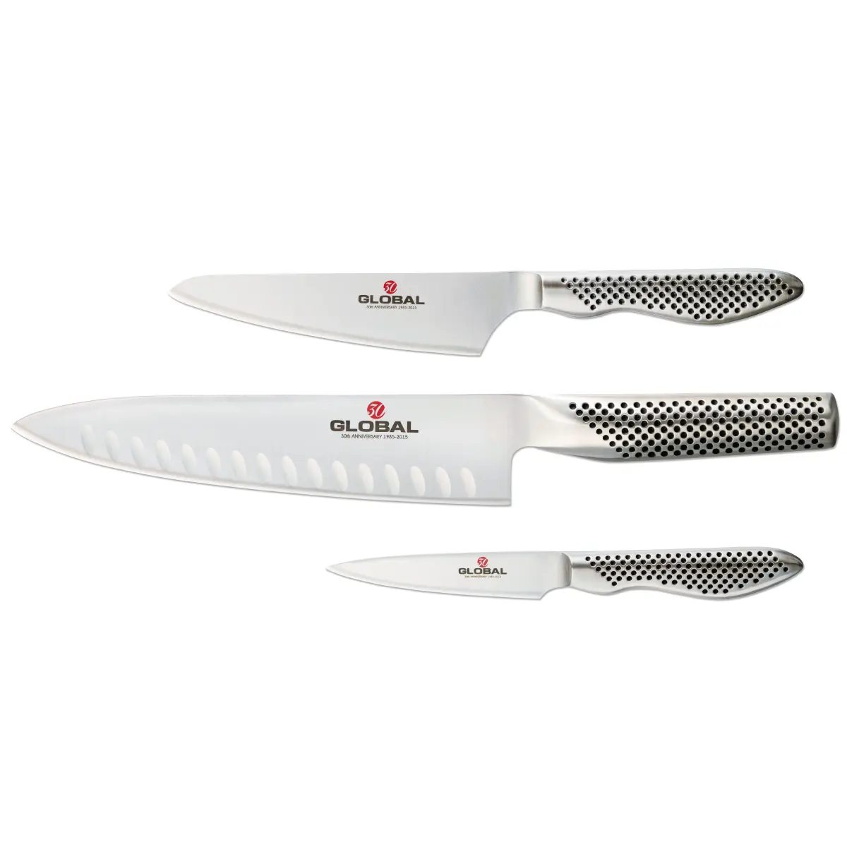 Global G-773889 knivsett 30-års jubileum, 3 kniver, Rustfritt stål