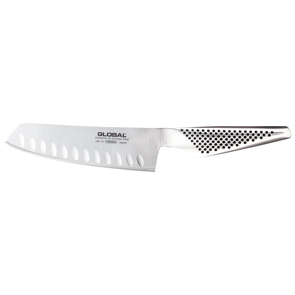 Global GS-91 grønnsakskniv olivenslipt 14 cm, rustfritt stål