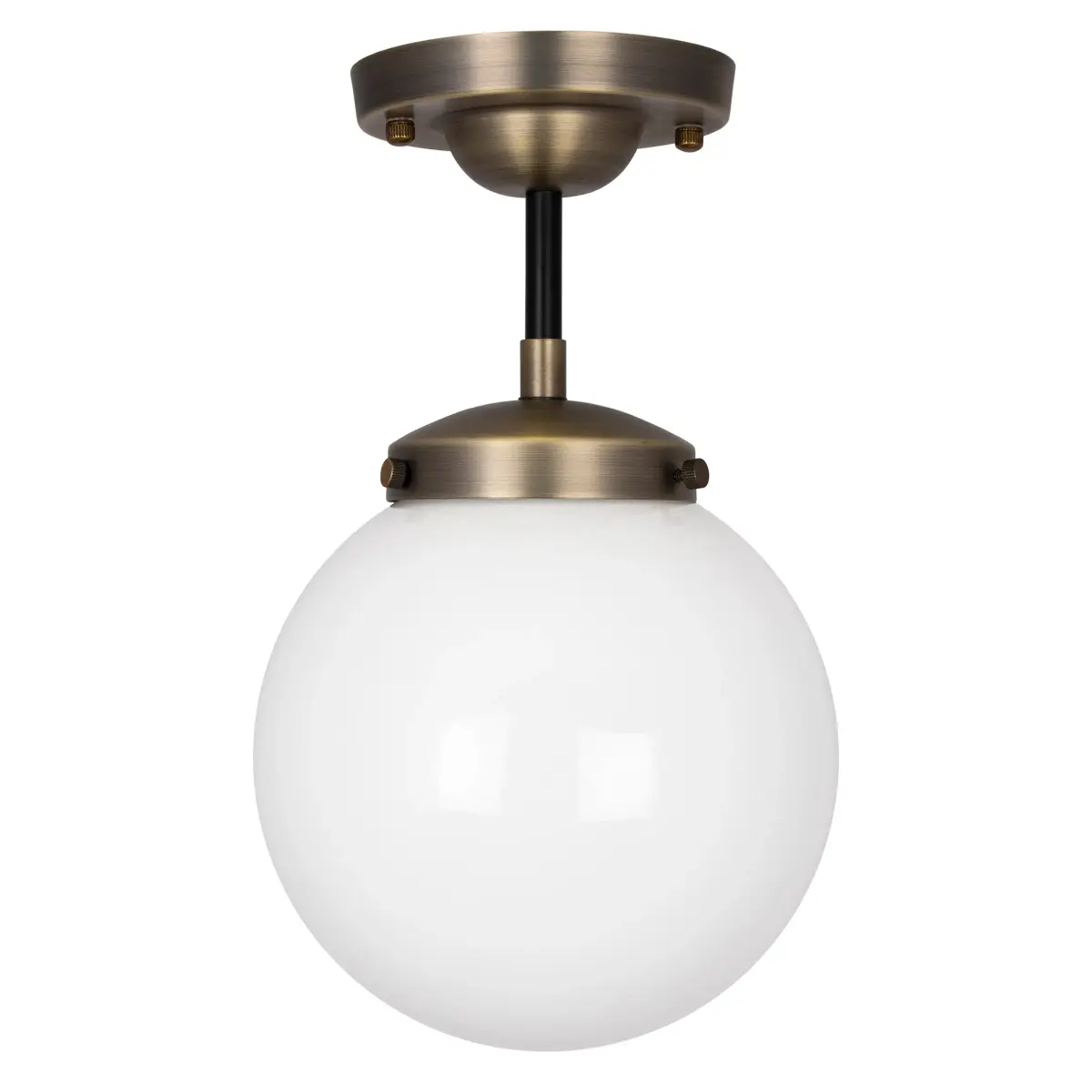 Alley plafond IP44, Antikkmessing-hvit