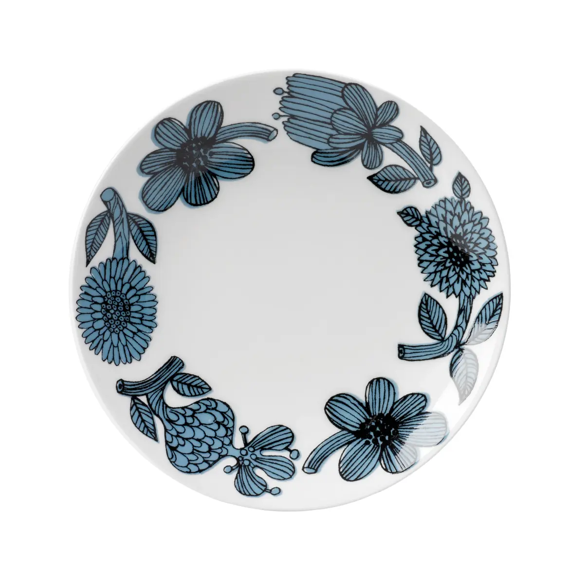 Blå Aster tallerken, Ø 18 cm