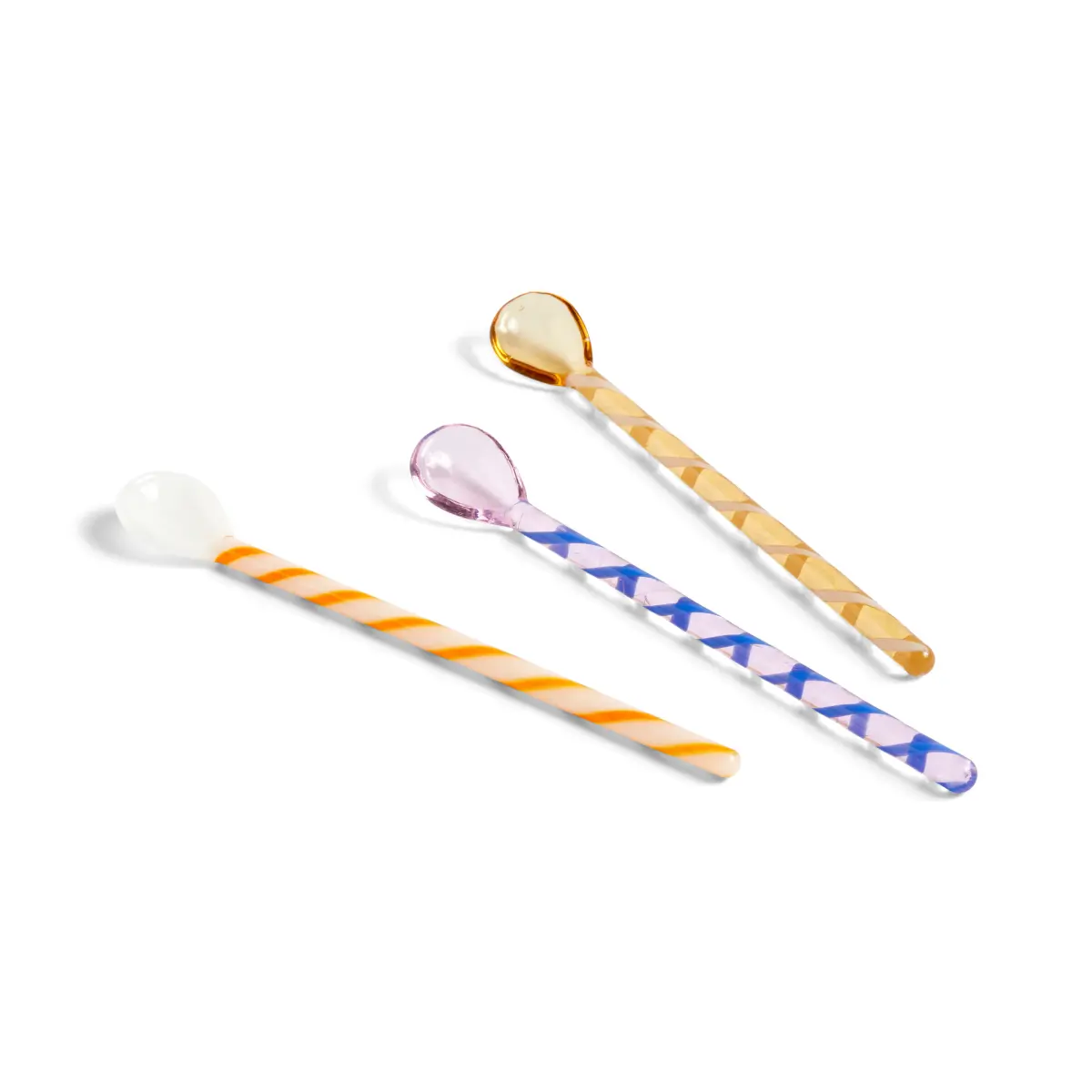 Spice glasskje 3-stk., Amber-light pink-white