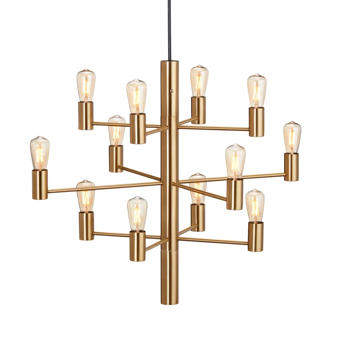 Manola 12 lysekrone, Satin brass