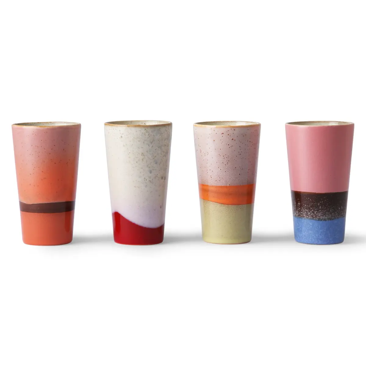 70's lattekopp 4-stk., Multi