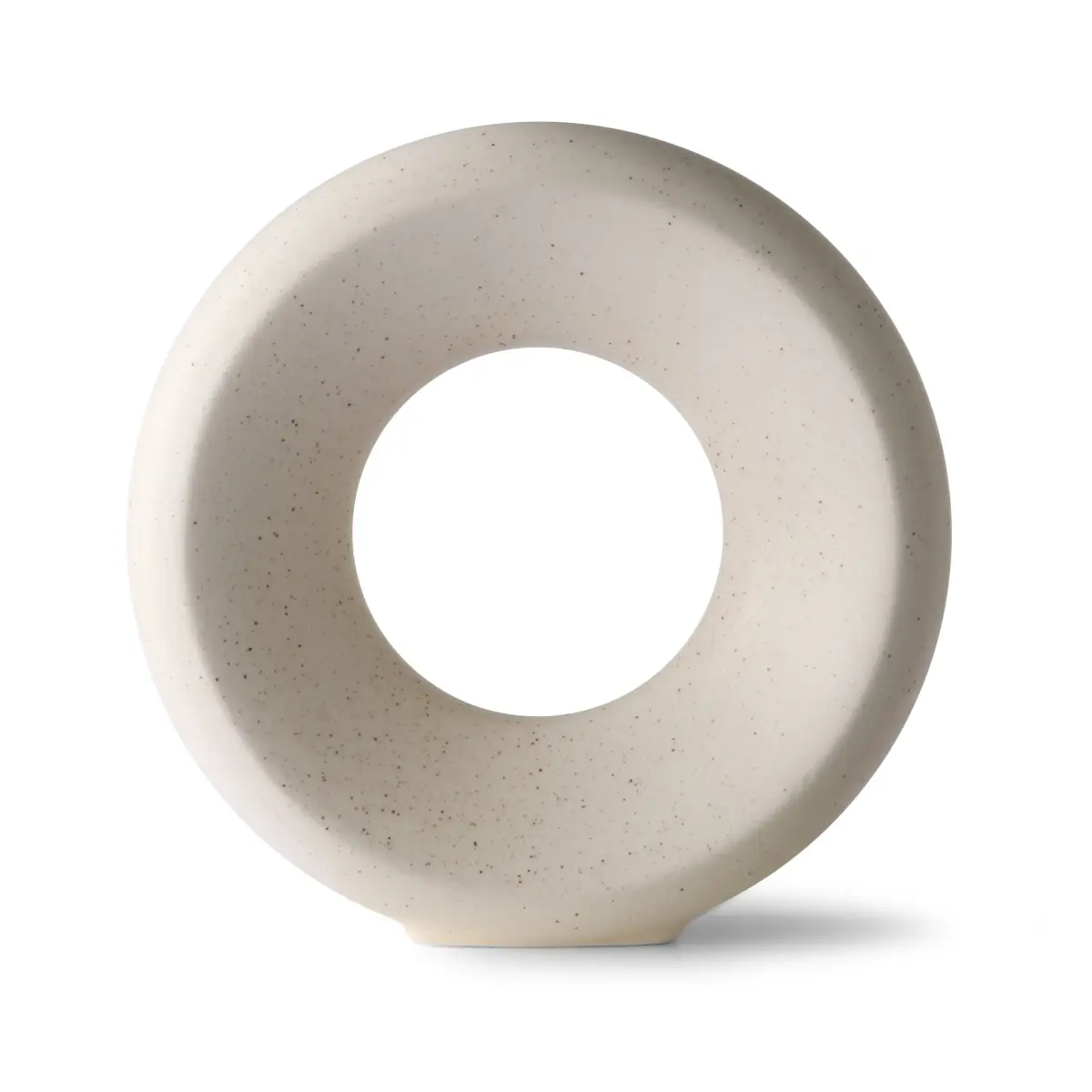 Circle vase M 24,5 cm, White speckled