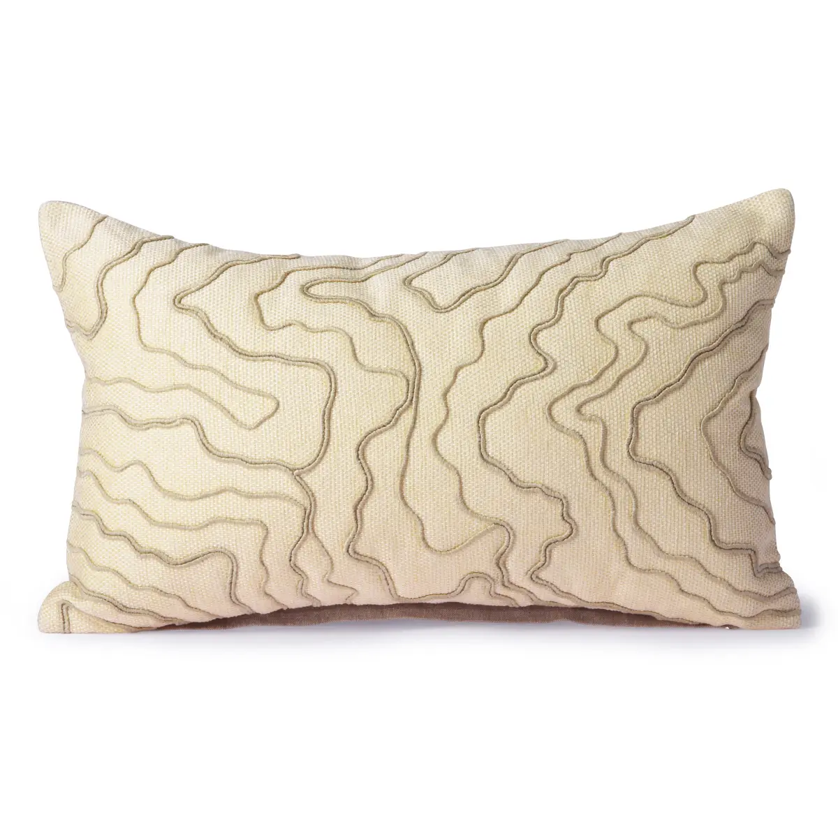 Stitched lines pute 30x50 cm, Cream-natural