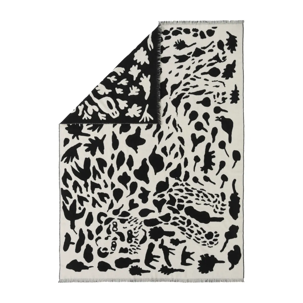 Oiva Toikka Cheetah ullpledd 130 x 180 cm, Svart-hvit