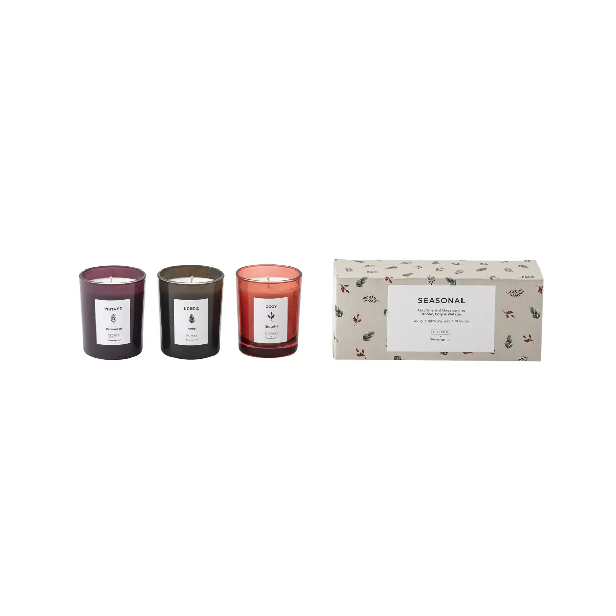 SEASONAL duftlys 3-stk., 75 g