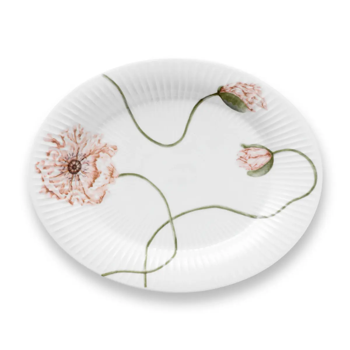 Hammershøi Poppy ovalt fat 22,5x28,5 cm, Hvit