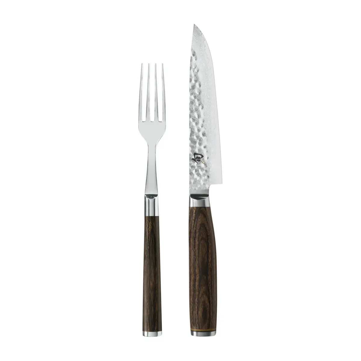 Kai Shun Premier kniv og gaffel sett, Krom-brun