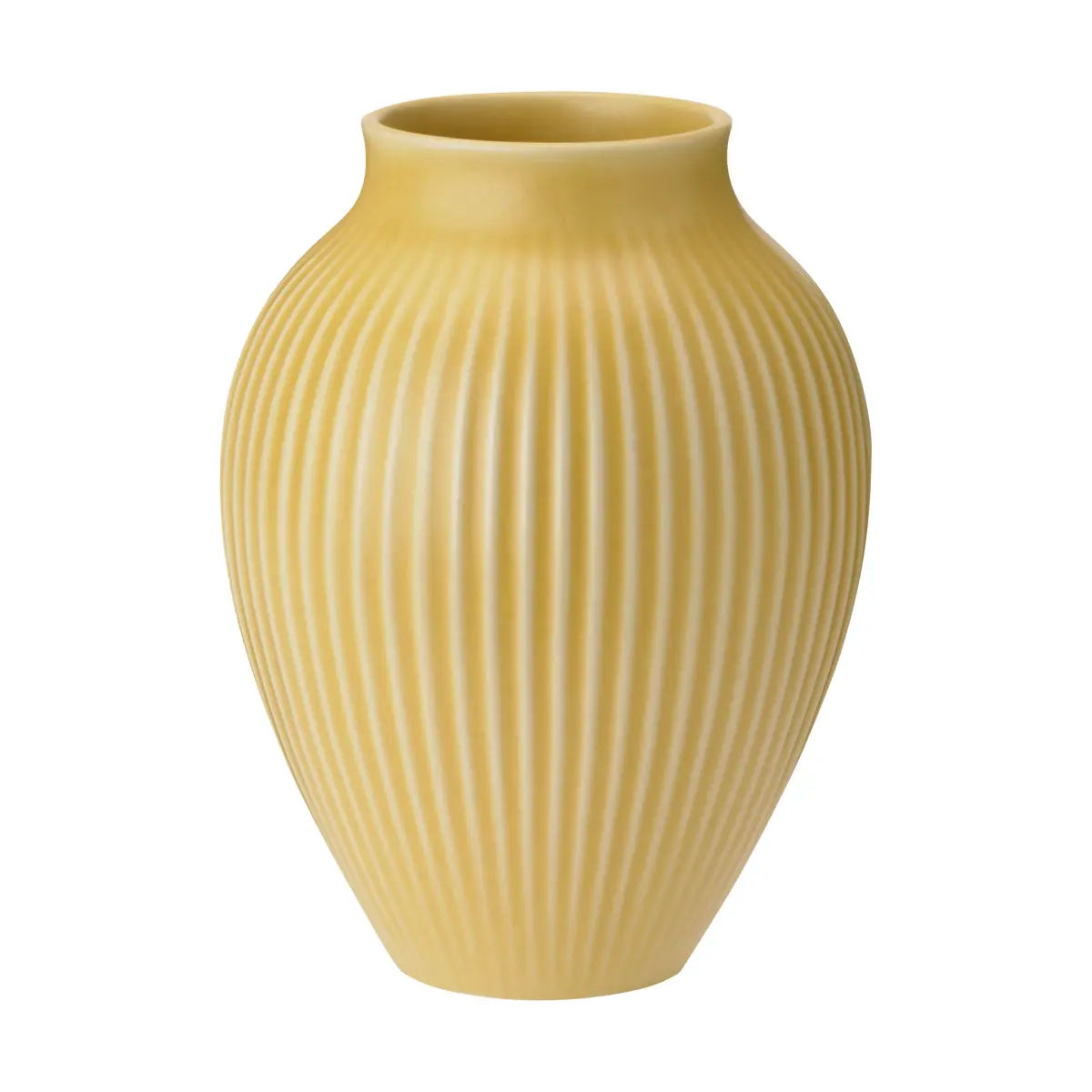Knabstrup riflet vase 27 cm, Yellow