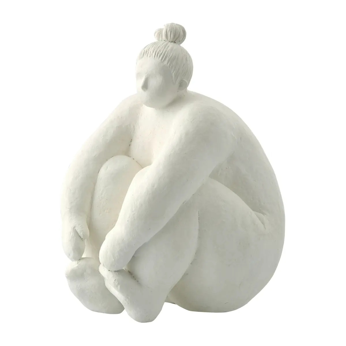 Serafina dekorasjon kvinne sittende 24 cm, White