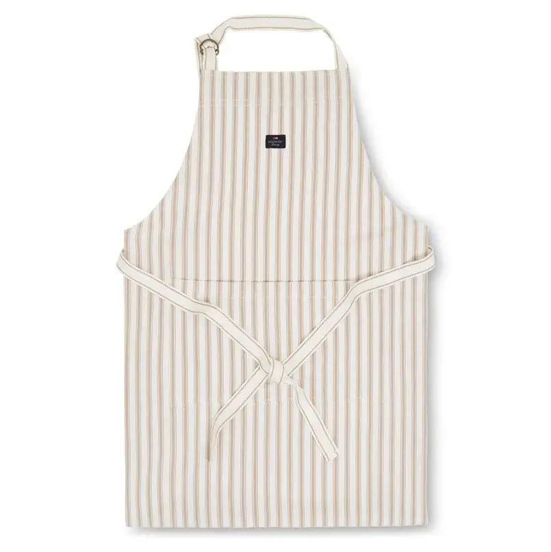 Icons Herringbone Striped forkle, Beige-white
