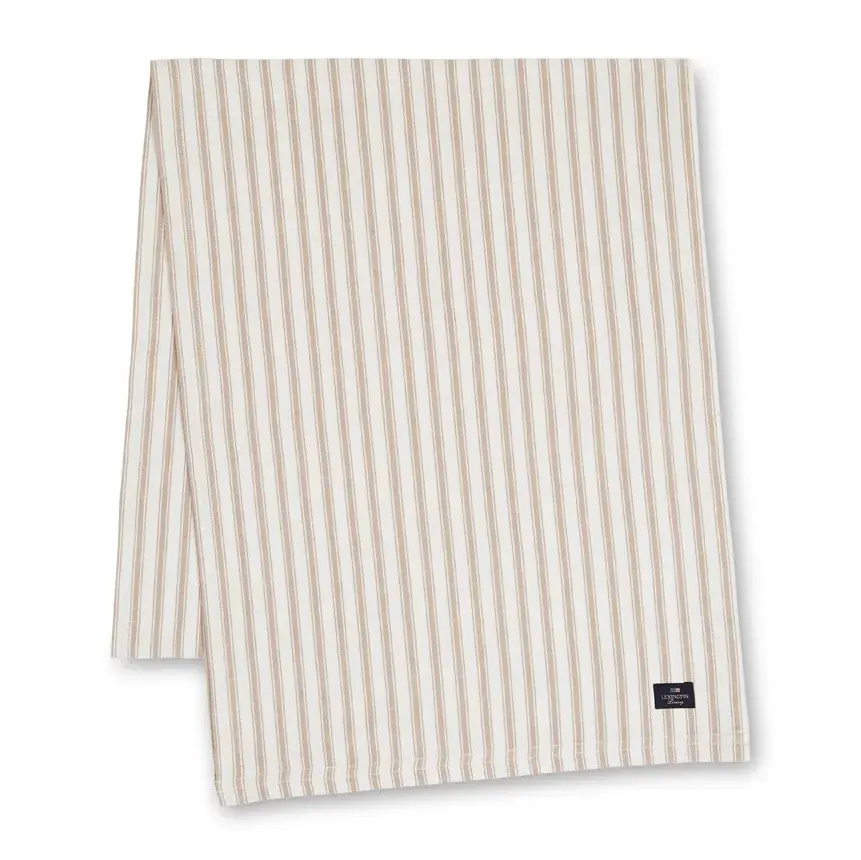 Icons Herringbone Striped løper 50x150 cm, Beige-white