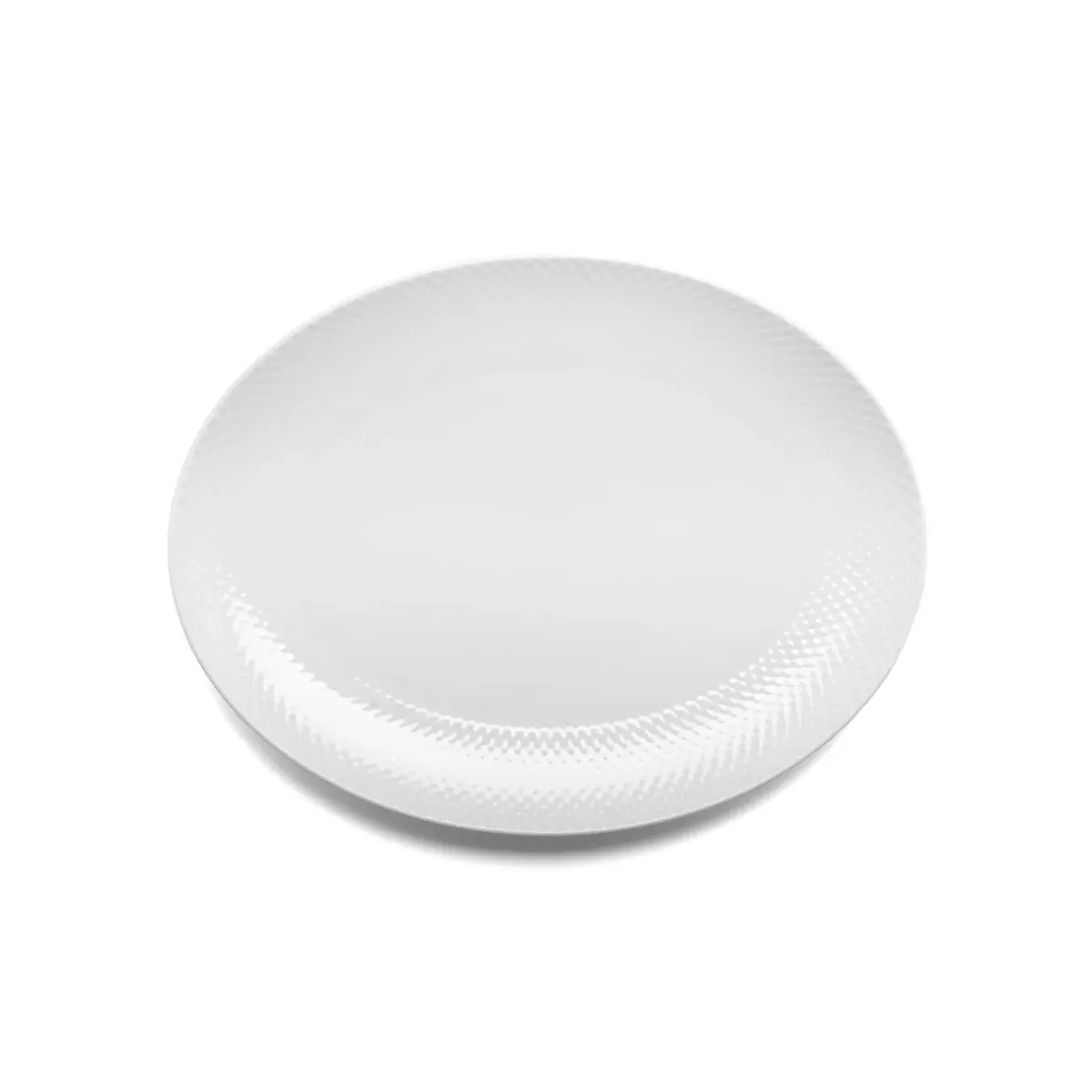 Rhombe ovalt serveringsfat 35x26,5 cm, hvit