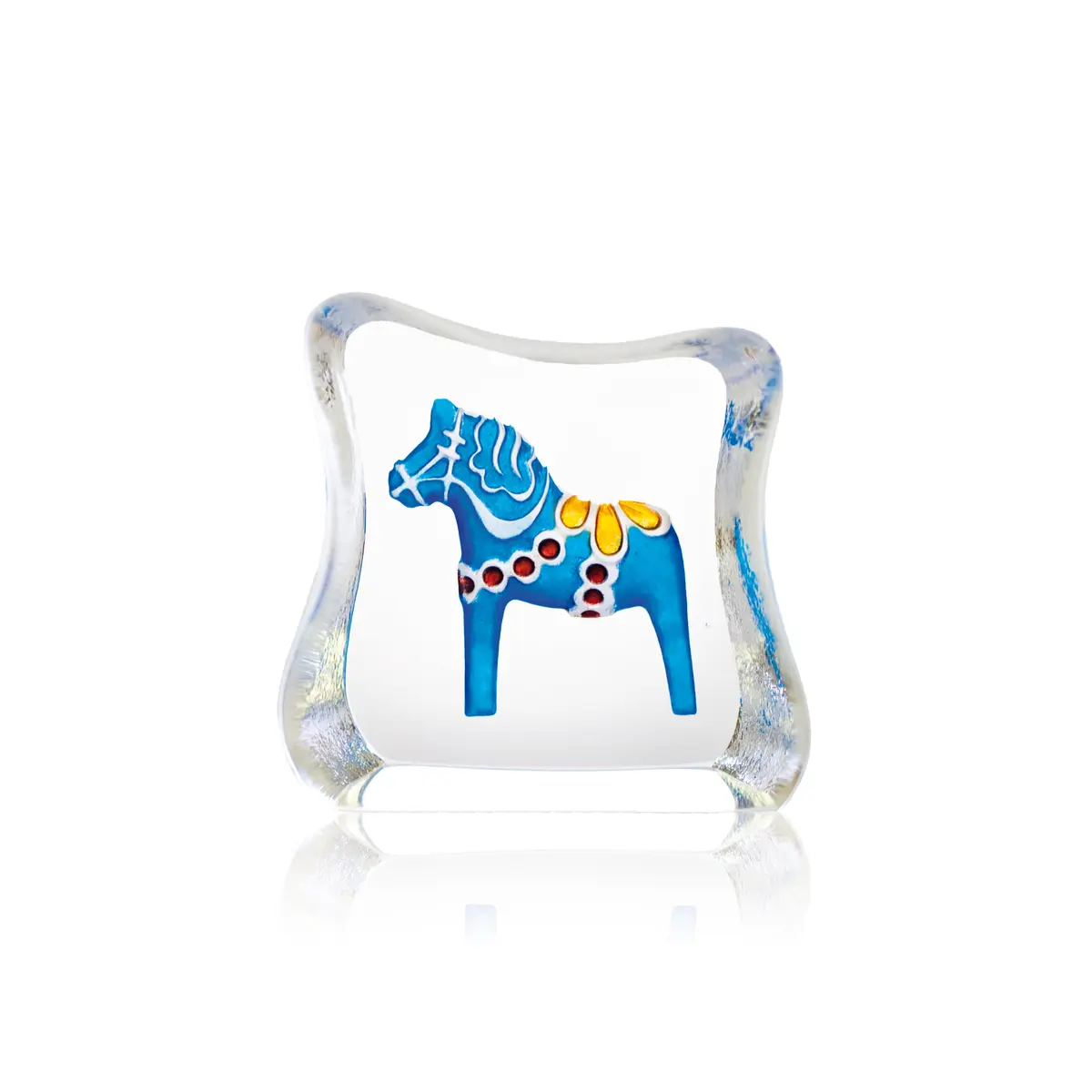 Dalahest glasskulptur blå, Mini