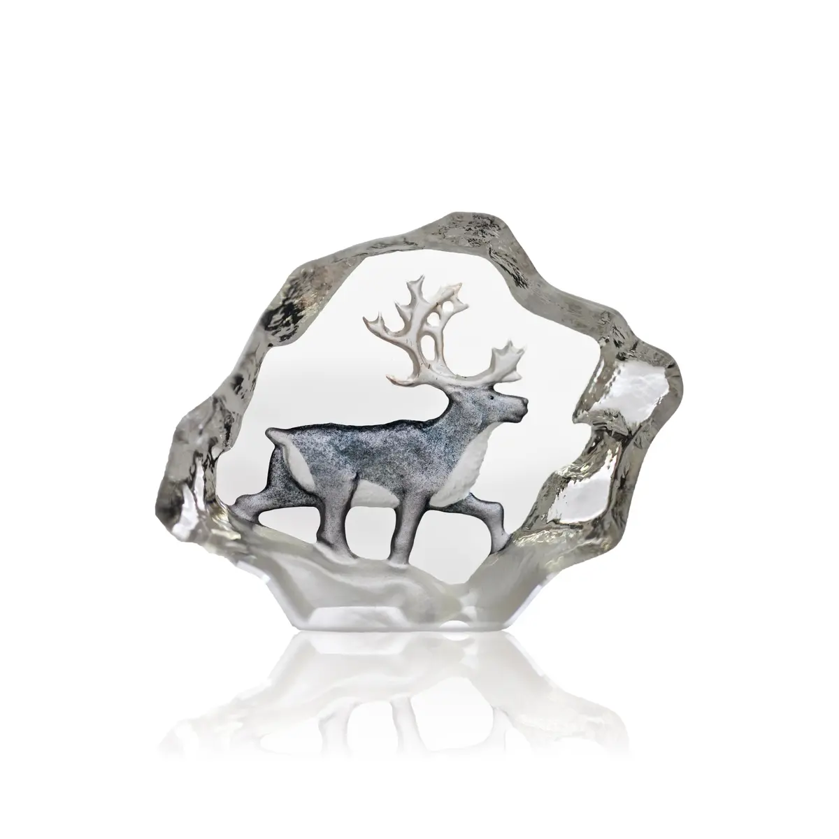 Ren glasskulptur miniatyr, 7x5 cm