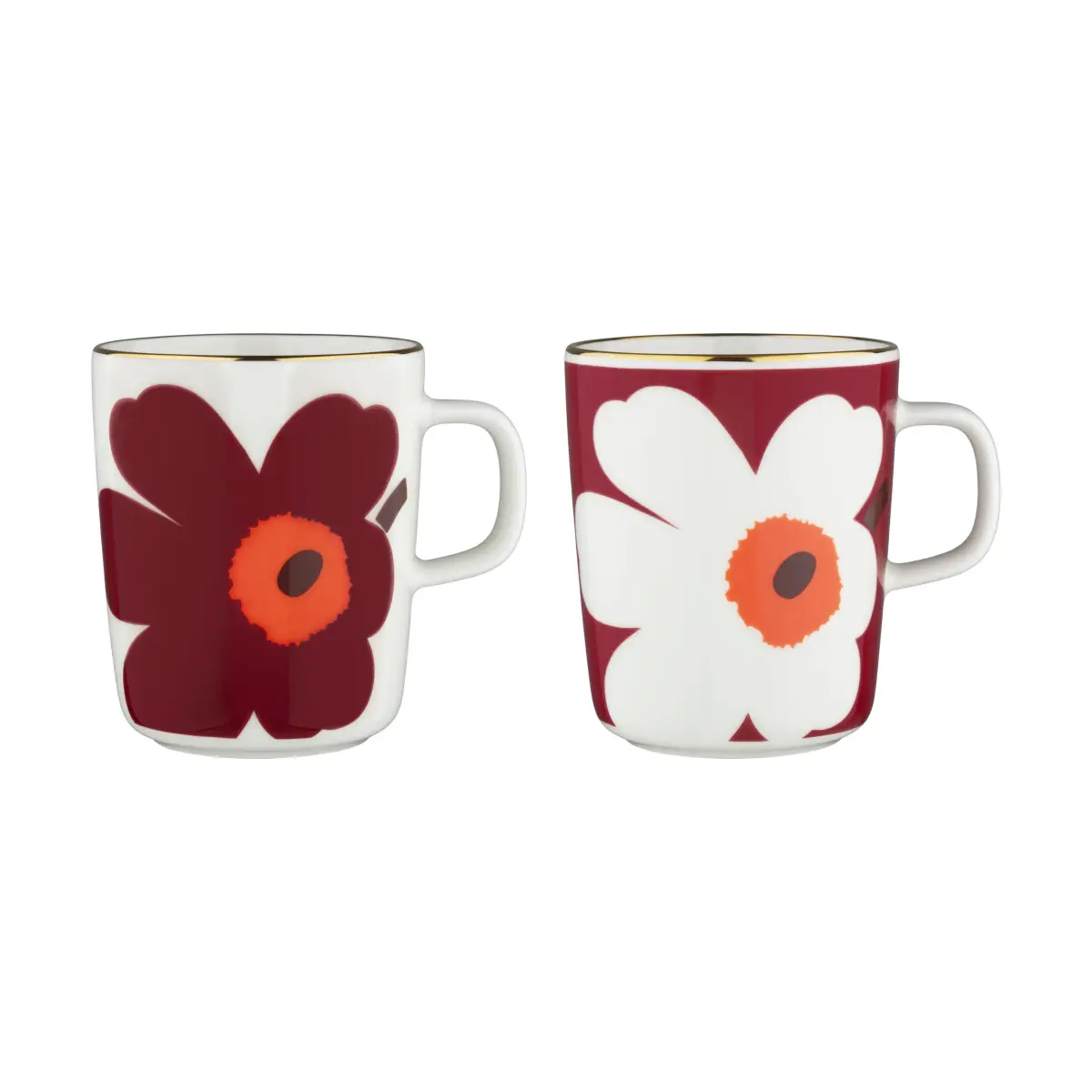 Juhla Unikko kopp 25 cl 2-stk., White-burgundy-gold