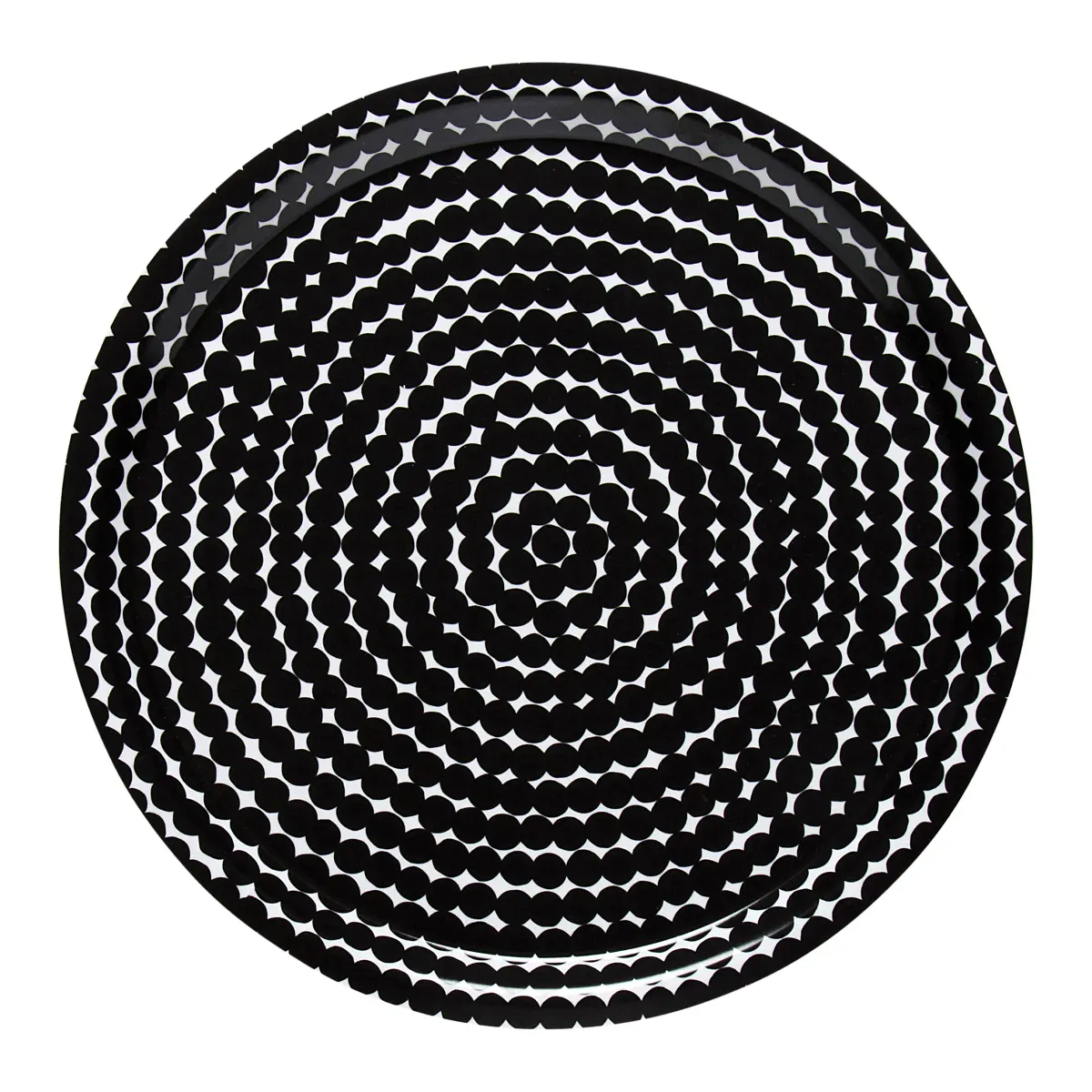 Räsymatto brett Ø31 cm, Svart-hvit