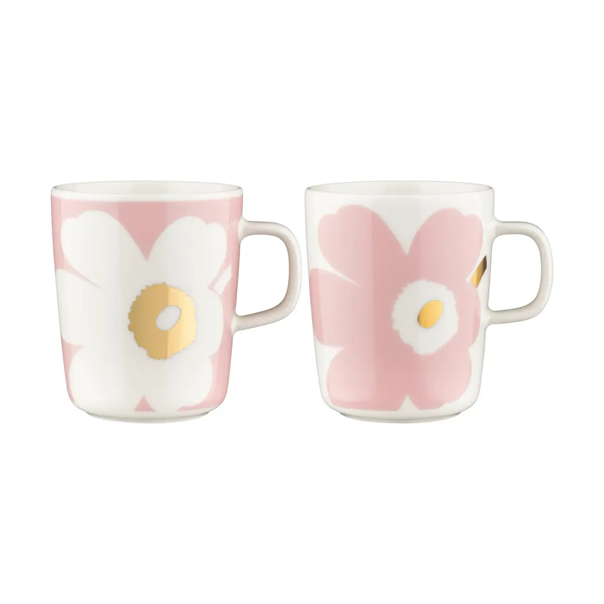 Unikko kopp 2,5 dl 2-pakning, White-Light pink-gold
