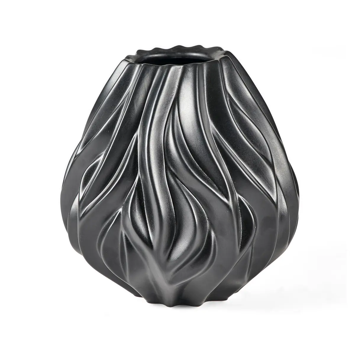 Flame vase 19 cm, Svart