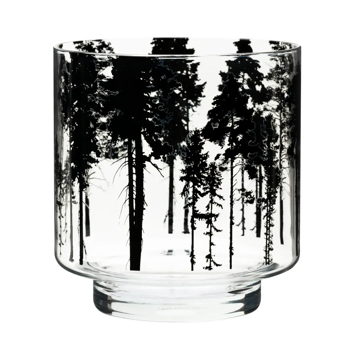 Nordic The Forest telysestake/vase 17 cm, Klar-svart