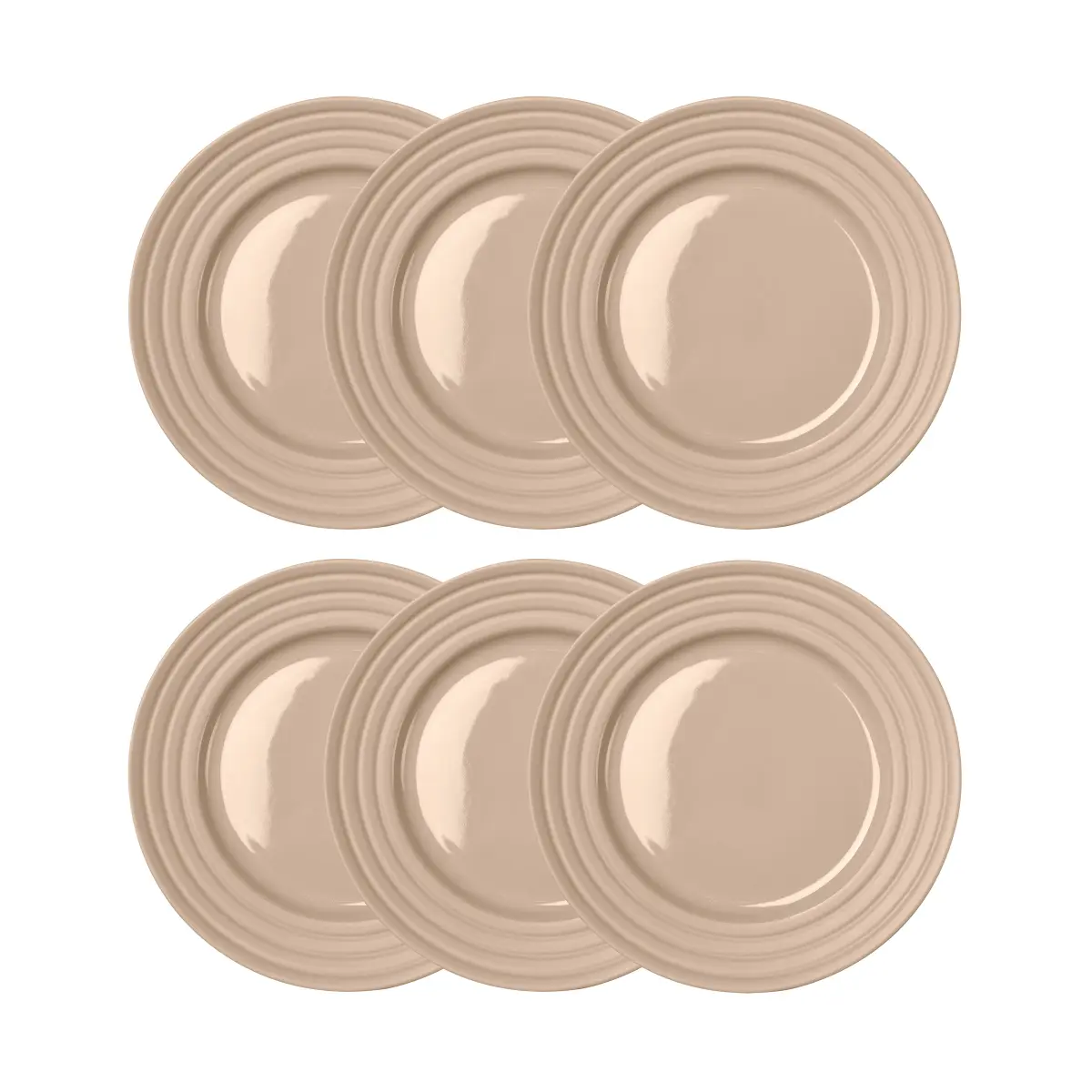 Lines tallerken Ø21 cm 6-stk., Beige