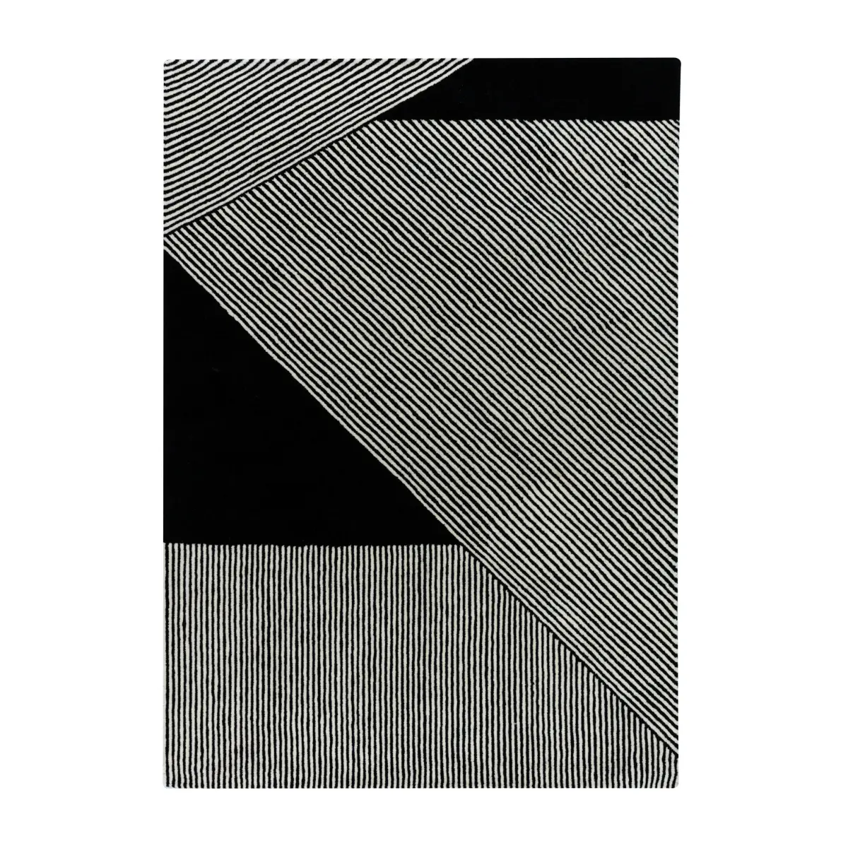 Stripes ullteppe svart, 170x240 cm