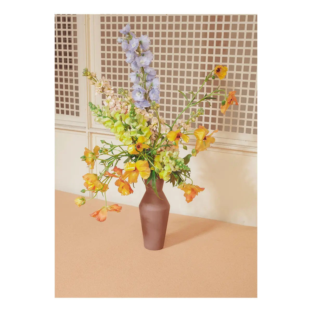 Blomst 06 beige poster, 30x40 cm