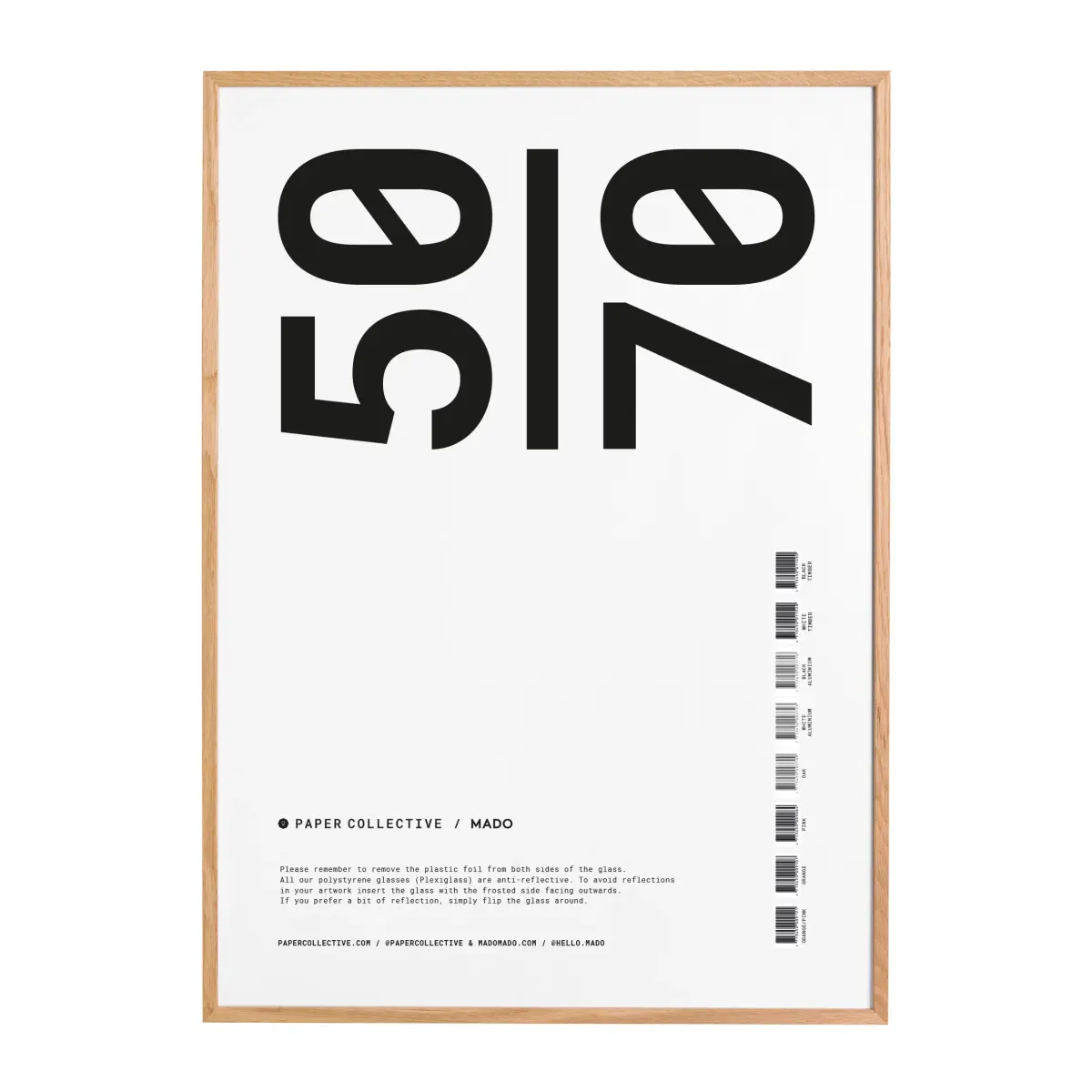 Paper Collective ramme plexiglass-eik, 50x70 cm
