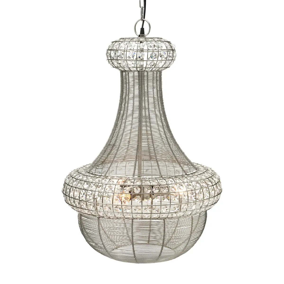 Saba taklampe 51 cm, Sølv