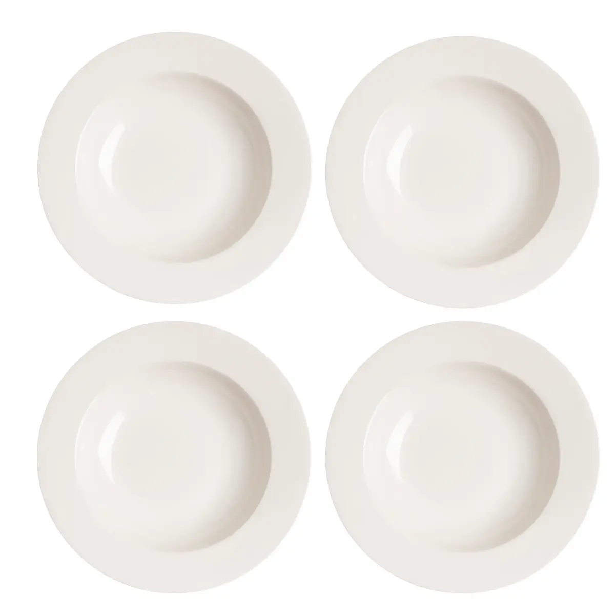 Kalk dyp tallerken 23 cm 4-stk., hvit