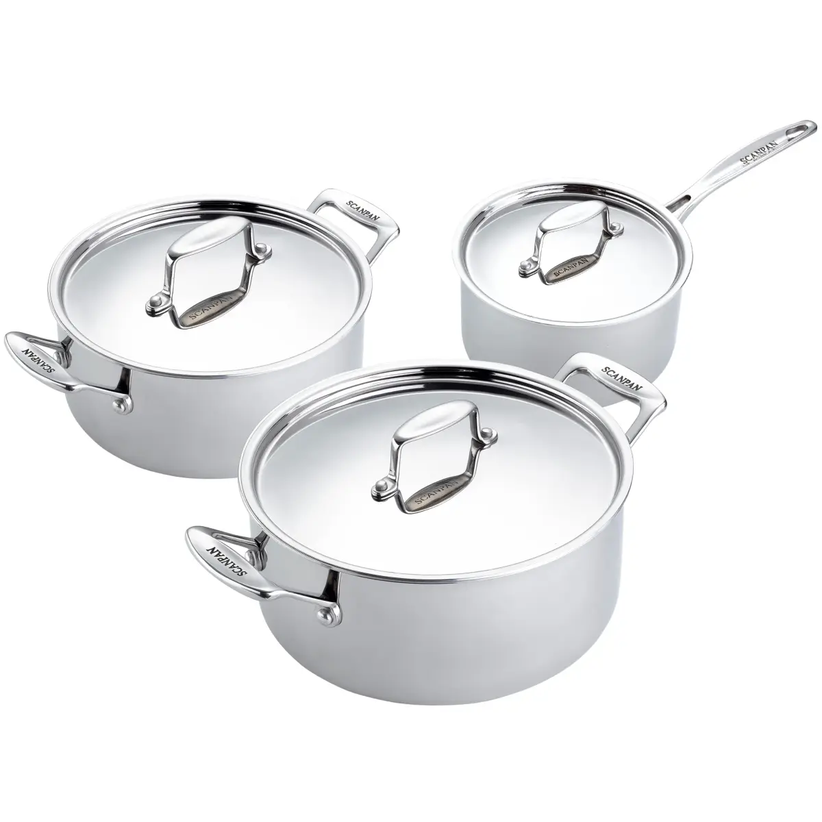 Scanpan Fusion 5 grytsett 3 deler, Rustfritt stål