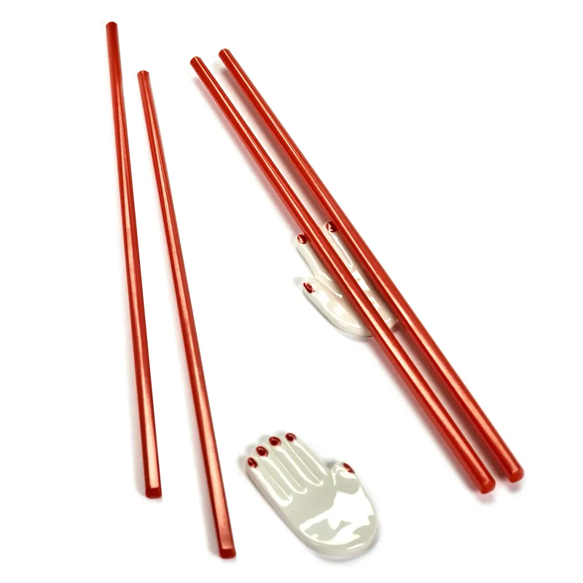 Table Nomade spisepinner med holdere 6 deler, Rød