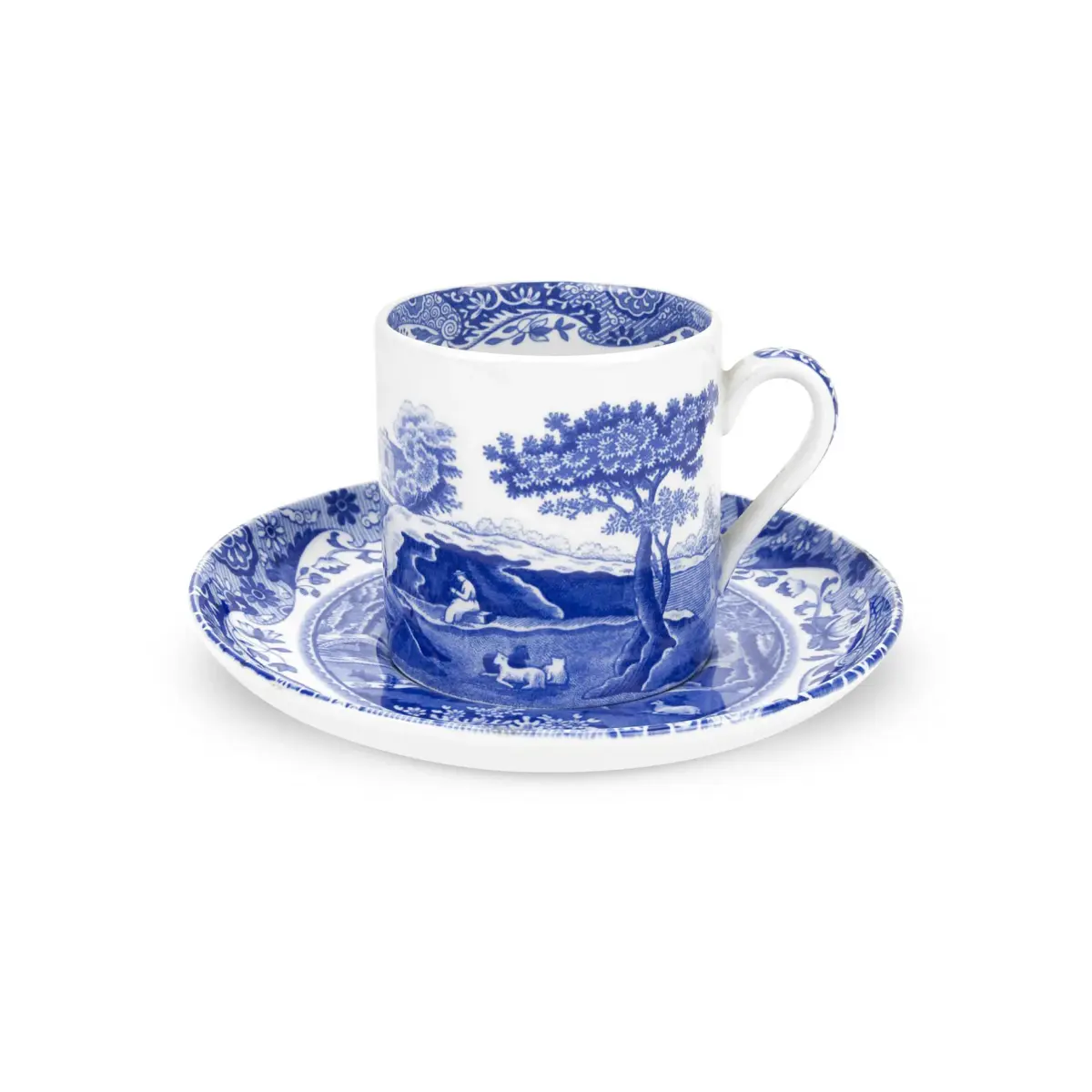 Blue Italian kaffekopp med skål, 9 cl