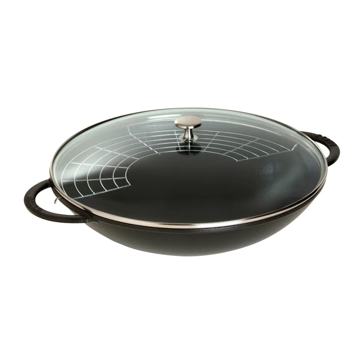 Wok med glasslokk Ø37 cm 5,7 L, Svart