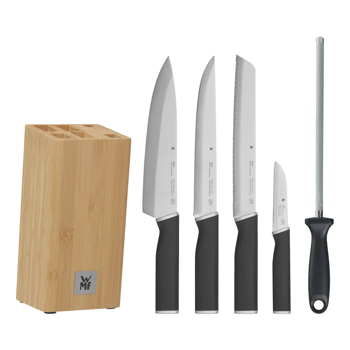 Kineo knivblokk med 4 kniver cromargan, Rustfritt stål