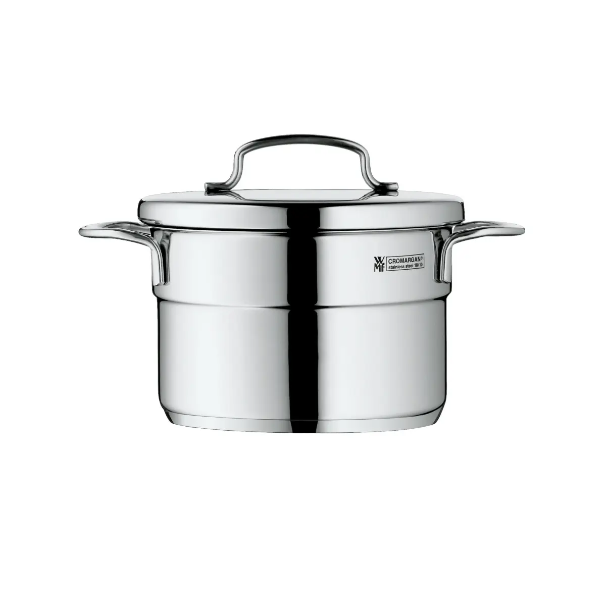 Mini høy gryte med lokk 14 cm, Rustfritt stål