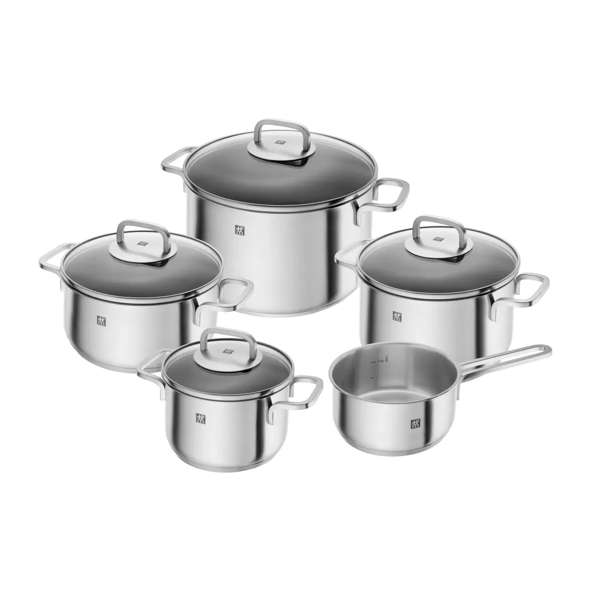 Zwilling Cube grytesett 5 deler, Rustfritt stål – klar