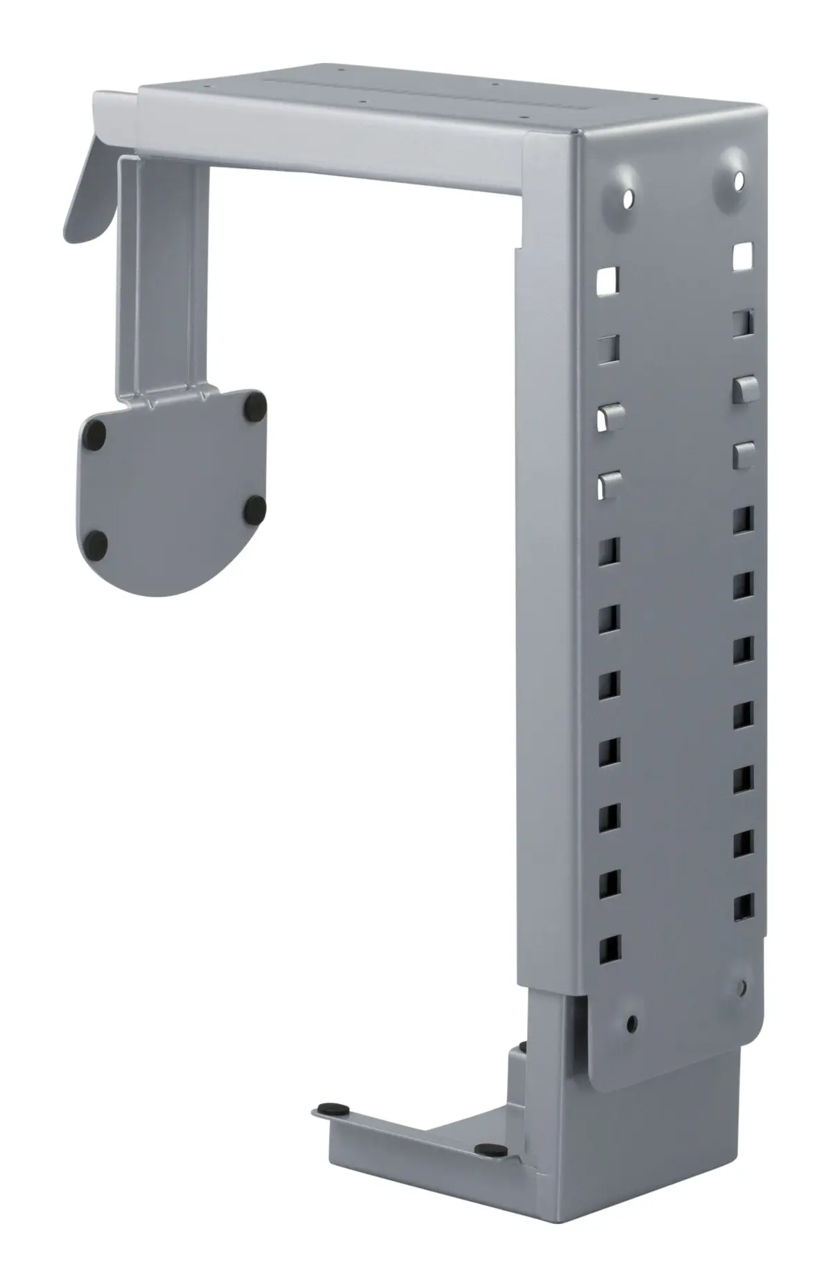 PC-holder for montering i bord eller vegg - Sølv
