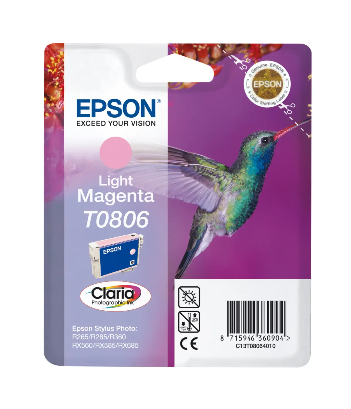 Epson T0806 Blekkpatron - Lys magenta