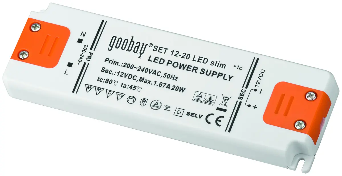 LED-transformator, 12 V, 0-20 W